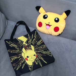 Pikachu Tote Bag and Pillow Set